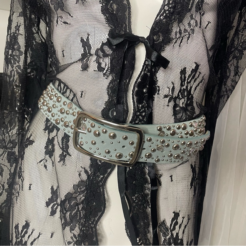 blue studded belt